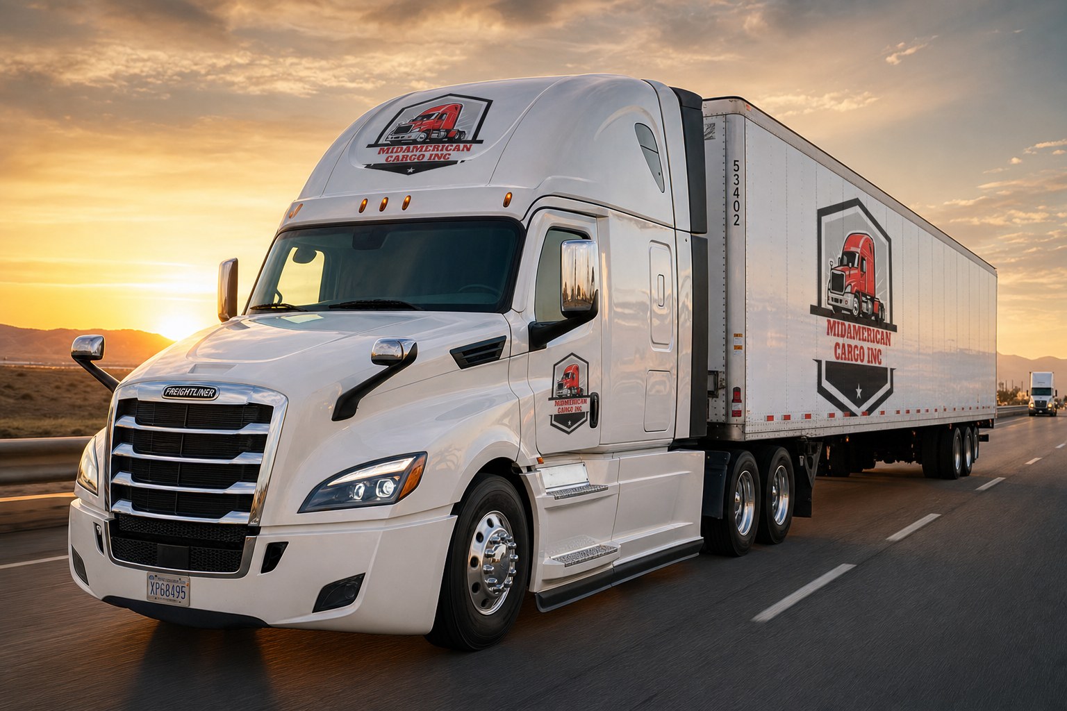 Midamerican Cargo truck in arctic white